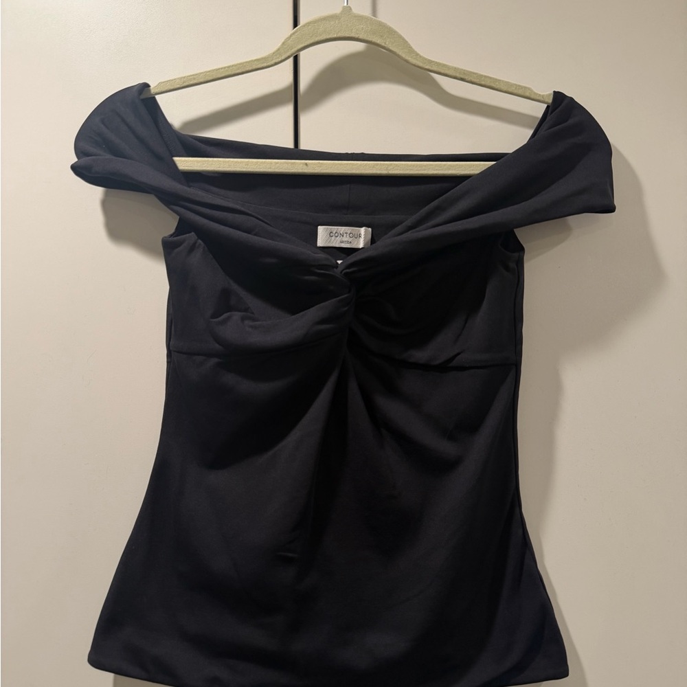 Aritzia Black Off-Shoulder Blouse